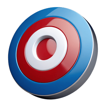 3D Red, White, and Blue Concentric Circle Target png