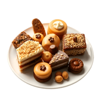 Gourmet Dessert Platter, Assorted Cakes and Cookies png