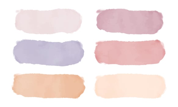 Aquarelle brush strokes, smudges, gradient smears, stripe watercolour shapes, paint spots, stains vector
