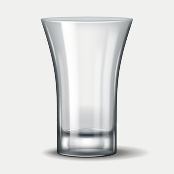 Realistic 3D illustration of a flared glass, ideal for serving cocktails, juices, and specialty drinks in bars, restaurants, and elegant dining settings. vector