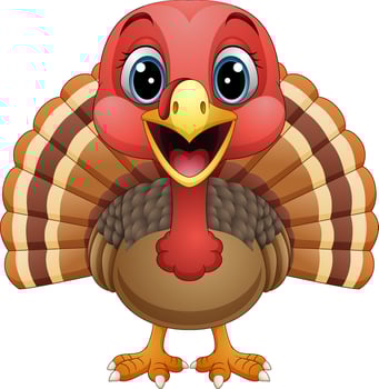 Cartoon a happy turkey posing vector
