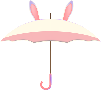 Cute umbrella with bunny ears png