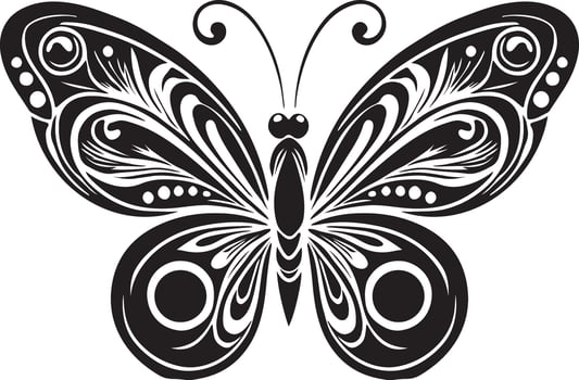 butterfly tattoo design silhouette vector