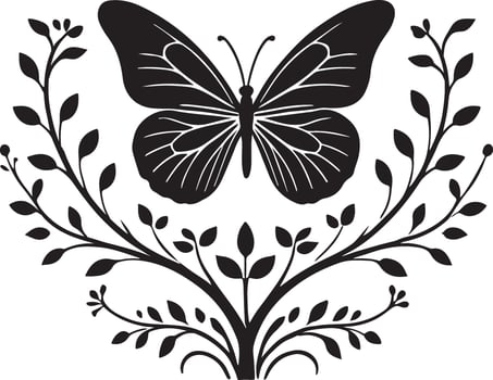 butterfly design with flower butterflies on a white background vector