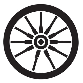 Vintage Wagon Wheel Illustration Rustic Farmhouse Decor Printable Design vector