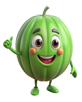 Adorable watermelon mascot with a bright red appearance png
