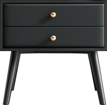 Modern black nightstand png