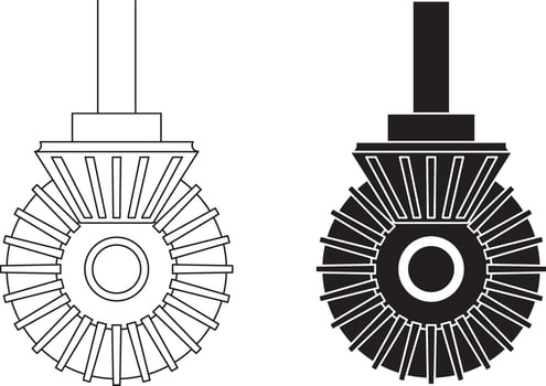 outline silhouette bevel gear icon set vector