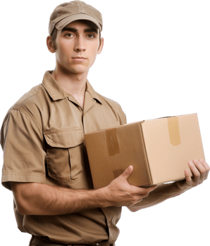 Delivery man with parcel png