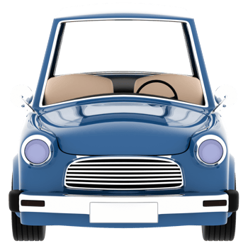 3d render vintage blue car with transparent background png