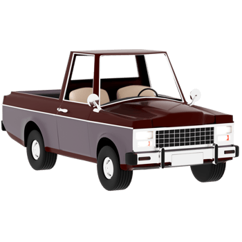 3d render vintage red car toy with transparent background png