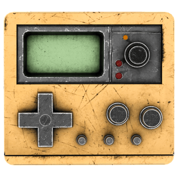 3d render retro handheld console with transparent background png