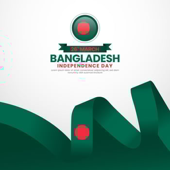 Bangladesh flag for independence day square banner background vector