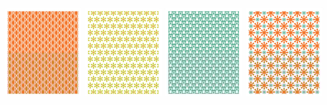 Modern Minimalist Pattern Set for Fabric and Digital Use vector