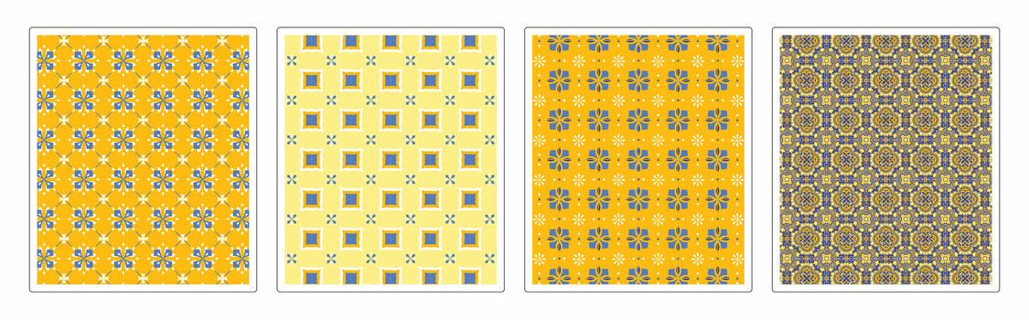Seamless Abstract and Geometric Tile Patterns , Artistic and Ornamental Motifs vector