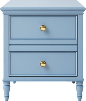 Light blue nightstand with two drawers png