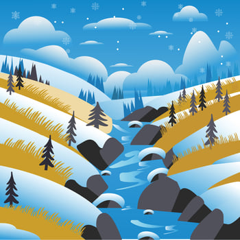 Winter Background Wonderland Beautiful Falling Snowflakes Wallpaper Design vector