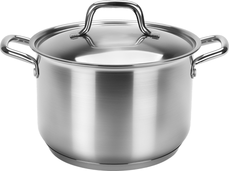 stainless steel pot with lid png