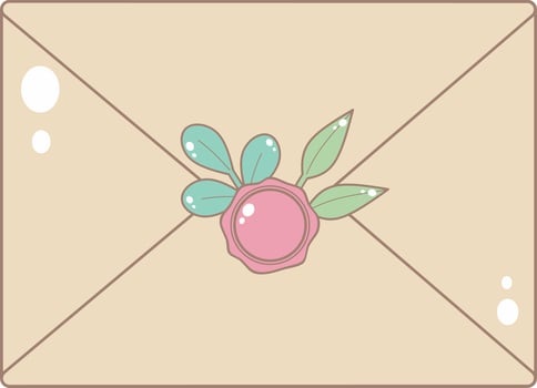 Brown Envelope. Cute and Simple Style. vector