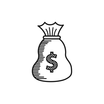 Bag of money outline illustration png