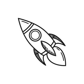 Rocket launch outline illustration png