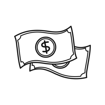 Dollar Bills Outline Illustration png