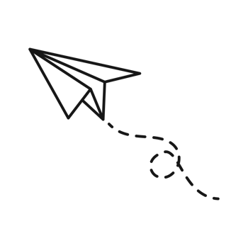 Paper plane flight outline illustration png