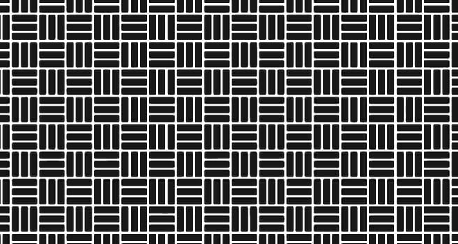 Repeating pattern of black lines creating a bamboo woven or checkered effect vector