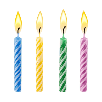 Vibrant Birthday Candles with Flickering Flames png