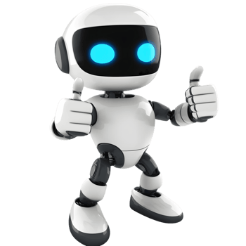 Cute Humanoid Robot Giving a Positive Thumbs Up png