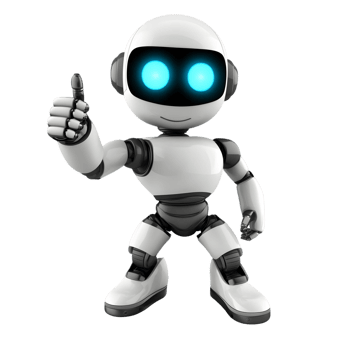 Friendly Humanoid Robot with a Thumbs Up Gesture png