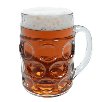 Large, Empty Clear Glass Beer Mug for Serving Drinks png