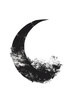 Crescent Moon Graphic Element Dark Gray Textured Design with Sparkling Highlights png