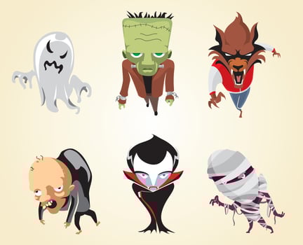 Halloween Monsters Set vector