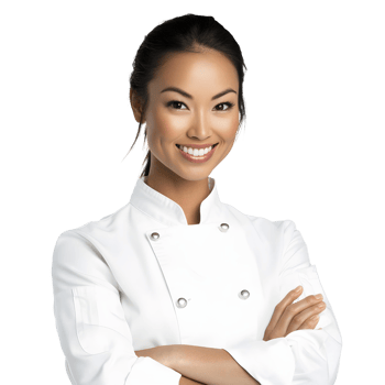 Radiant Young Chef Woman with a Confident and Friendly Smile png
