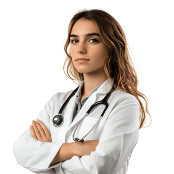 Confident Young Woman Doctor Smiling with Assurance png