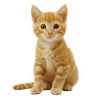 Graceful Orange Tabby Kitten Sitting in a Calm Pose png