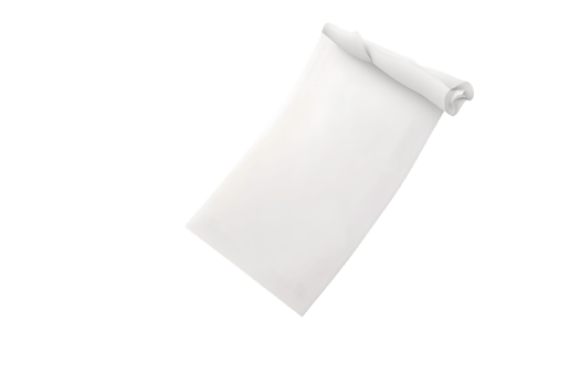 Rolled White Paper or Fabric on Transparent Background png