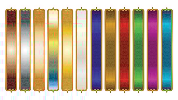 Set of luxury golden arabic islamic banner title frame text box in background vector