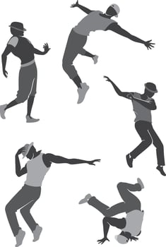 Male Hip Hop Dance vector