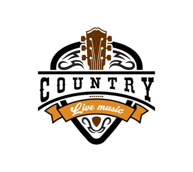 Country live music festival or band icon vector