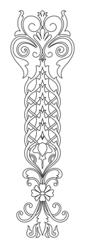 Elegant Black Line Greek Floral Motif Graphic Element png