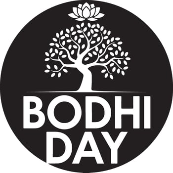 bodhi day logo with a tree in the center vector