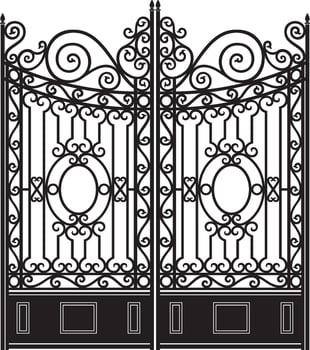 Iron Gate, Heavy Ornate Vintage Style vector