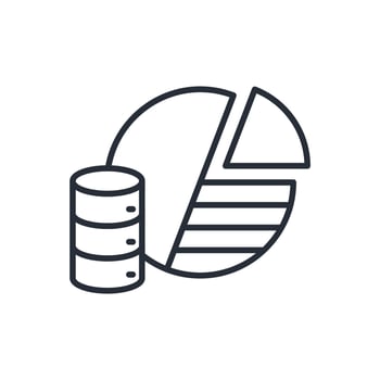 Pie Chart icon.Editable stroke.linear style sign for use web design,logo.Symbol illustration. vector