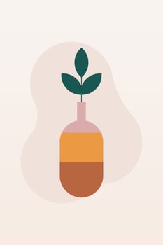 Flat geometric boho jar wall art background illustration vector
