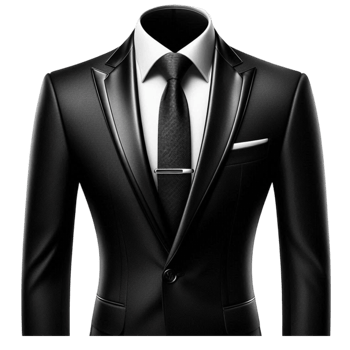 Black Leather Suit with Tie png