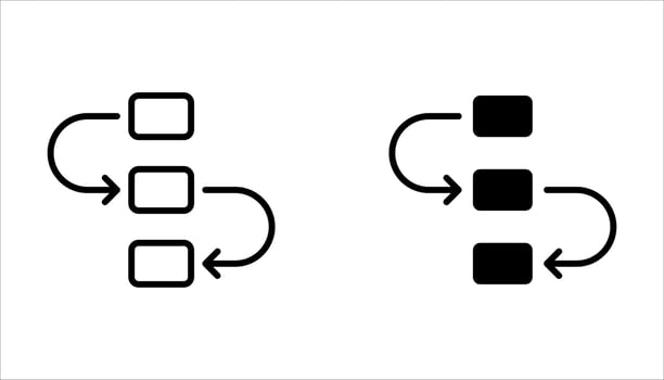 workflow icon set on white vector