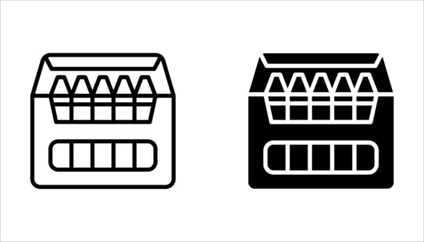 crayon icon set on white vector