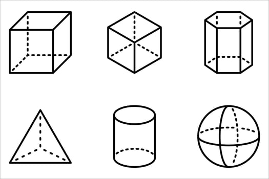 geometry icon set on white, vector